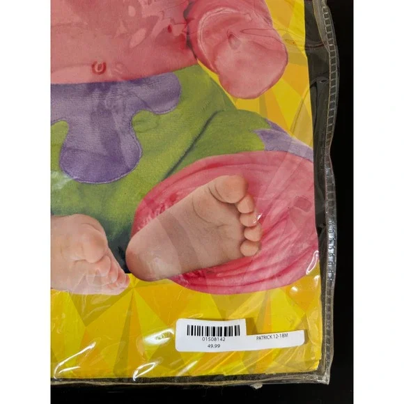 Spirit Halloween Patrick Star SpongeBob SquarePants Infant Costume 12-18M Pink - Picture 2 of 15